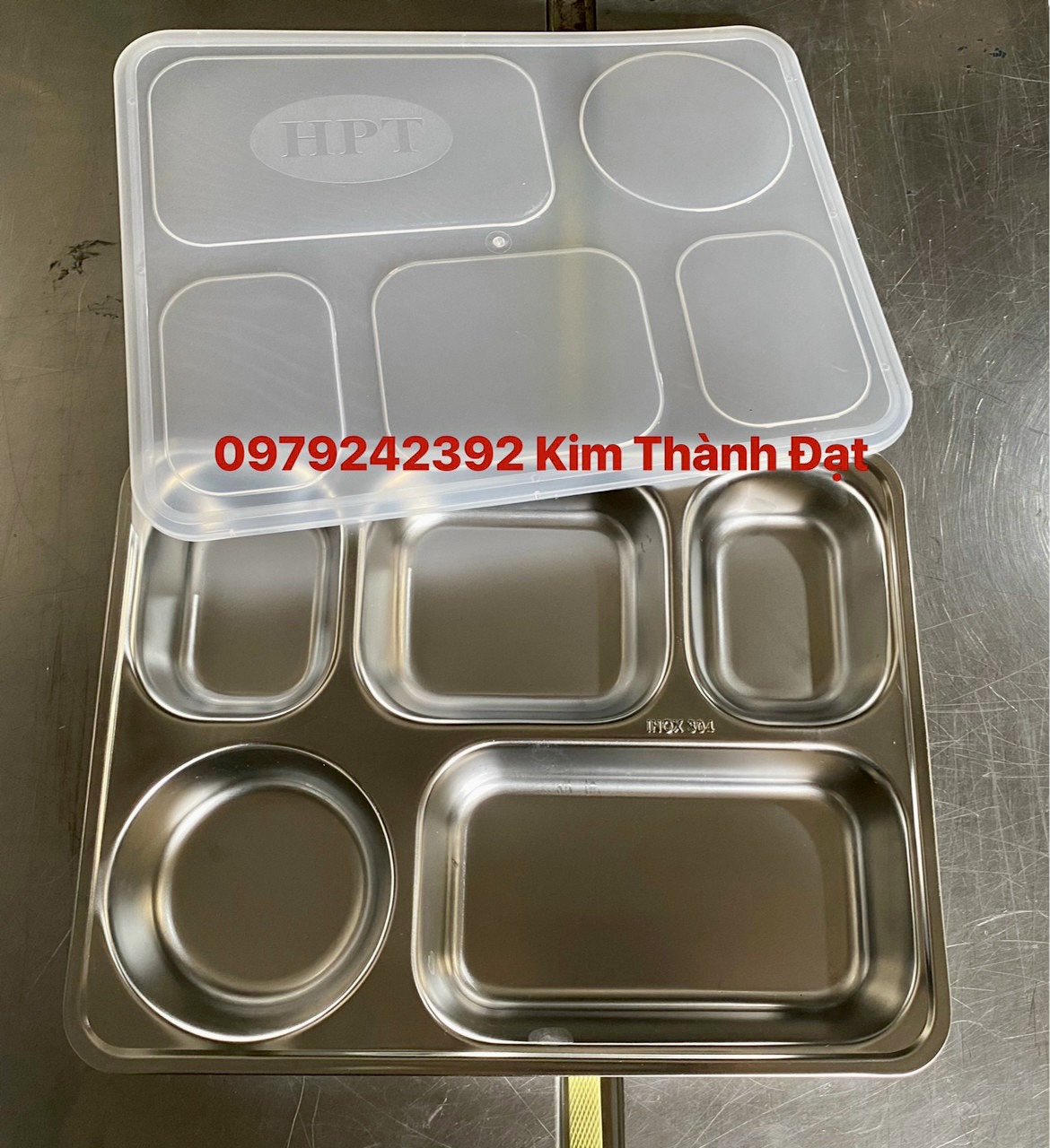 Khay cơm inox 5 ngăn sâu inox 304