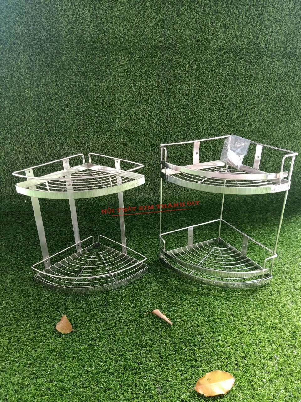 Kệ góc la 2 tầng inox 304