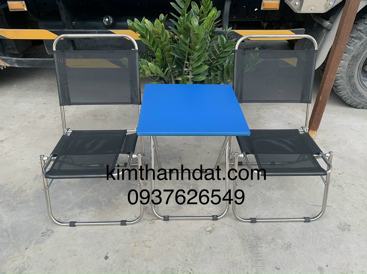 Ghế xếp lưới inox chân lùn