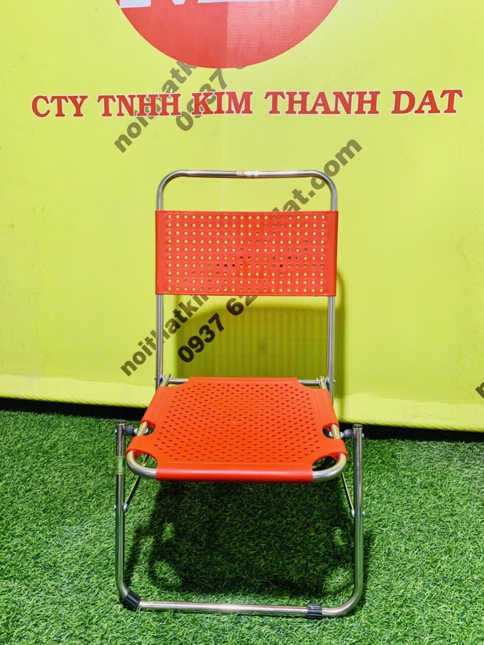 Ghế xếp inox lưng nhựa