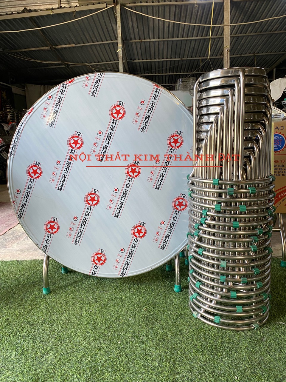 Bộ bàn ghế Inox 1 bàn 10 ghế