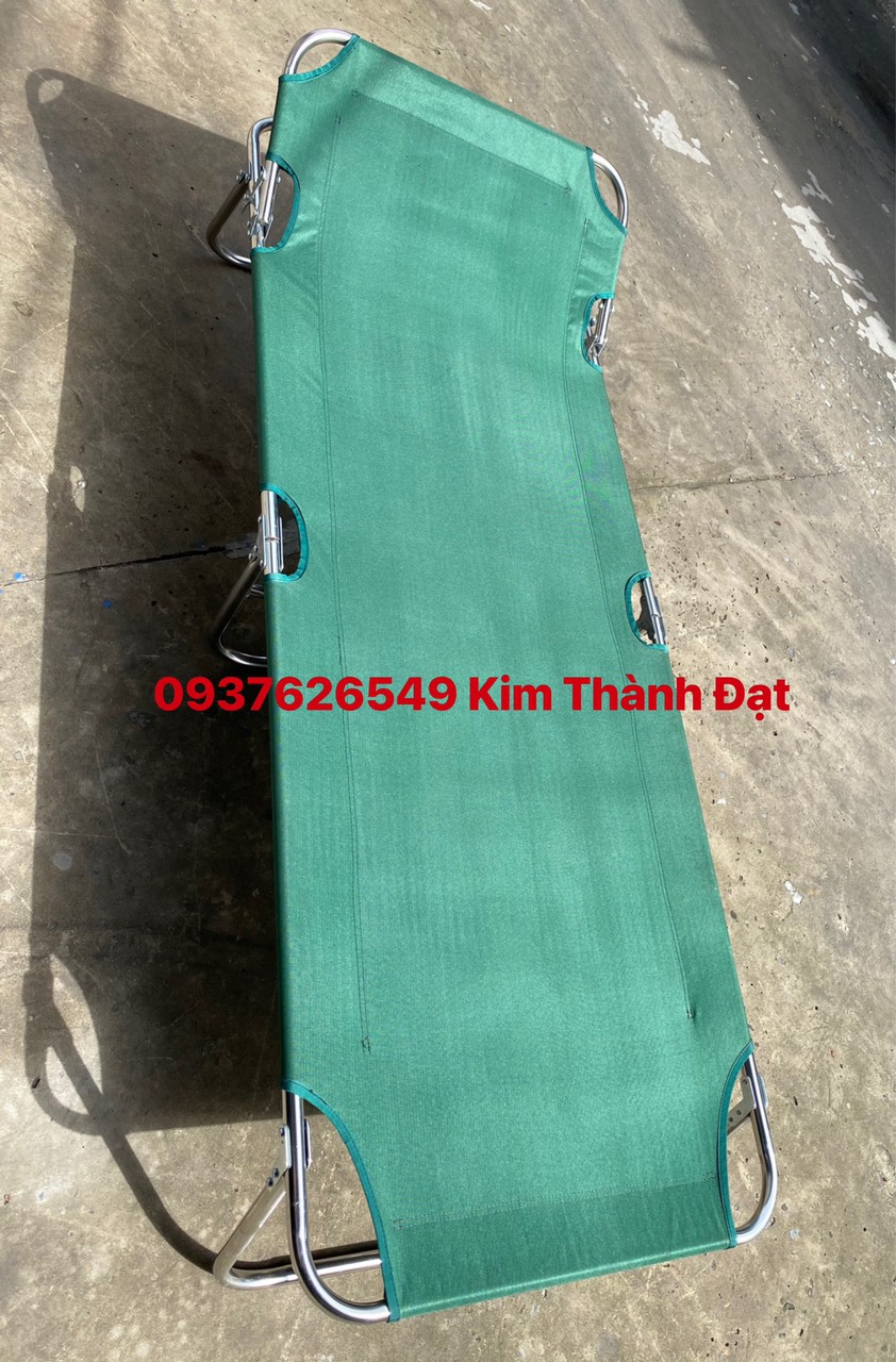 Giường xếp vải khung inox