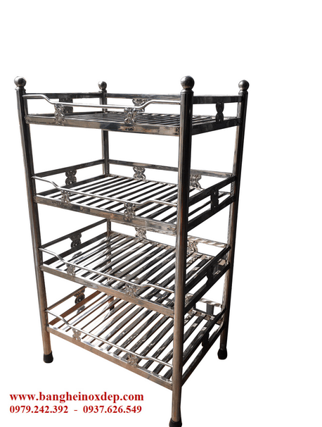 Kệ chén inox 4 tầng