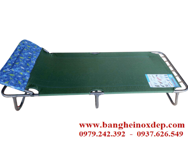Giường xếp vải du lịch có gối sơn tĩnh điện