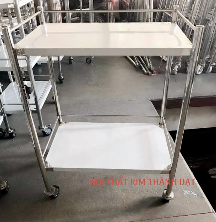 Xe đẩy 2 tầng inox
