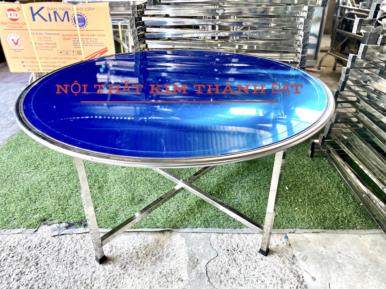 Bàn cạnh tròn 1m4 inox 430 chân rời