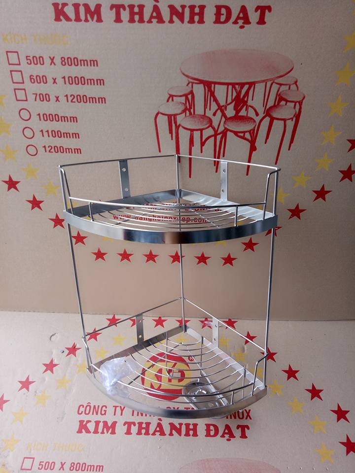 Kệ góc la 2 tầng inox 201