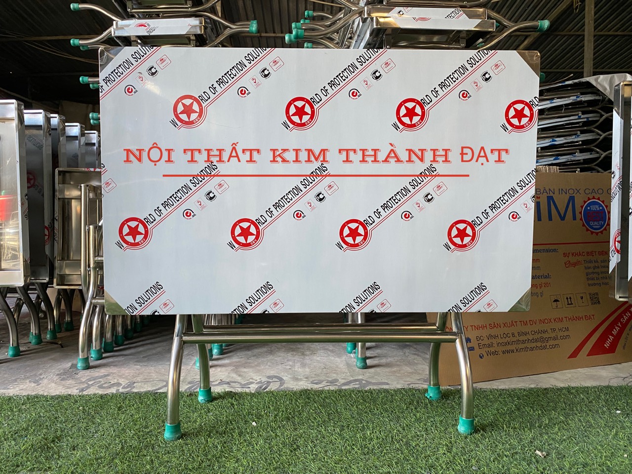 Bàn inox chữ nhật 70*120*H75CM