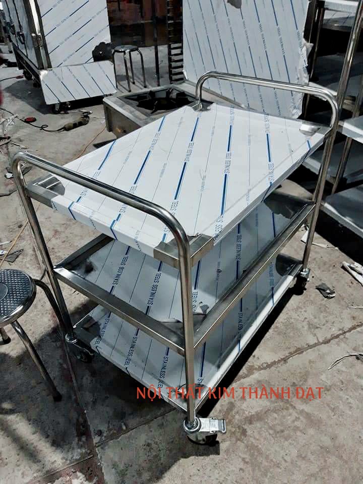 Xe đẩy inox 3 tầng