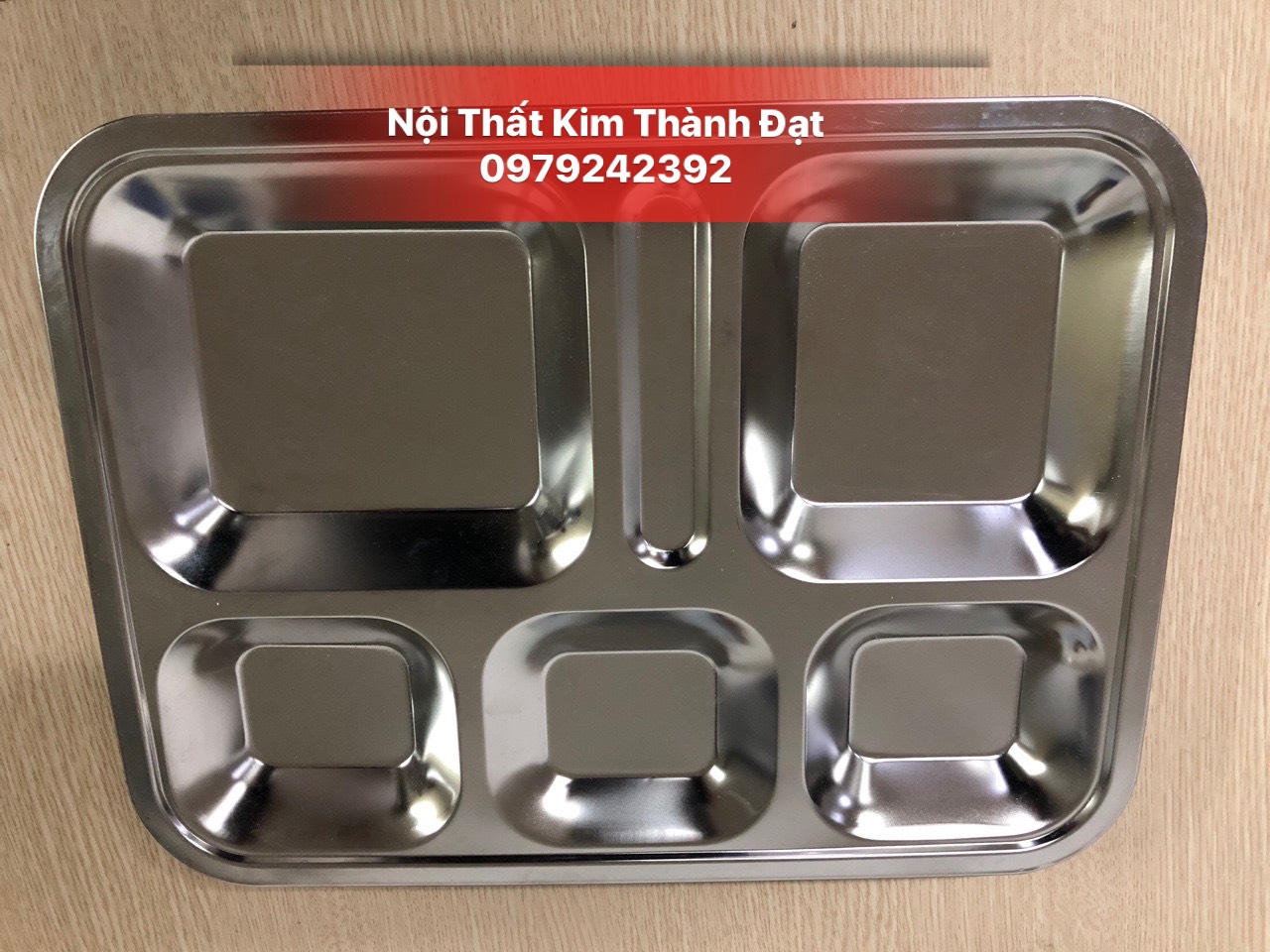 Khay cơm 5 ngăn sâu nhỏ inox 201